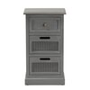 Baxton Studio Sheldon Modern and Contemporary Vintage Grey Finished Wood and Synthetic Rattan 3-Drawer Nightstand 190-11951-ZORO